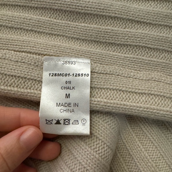 Chloe Cream Ribbed Sweater Cardigan - Picture 3 of 4